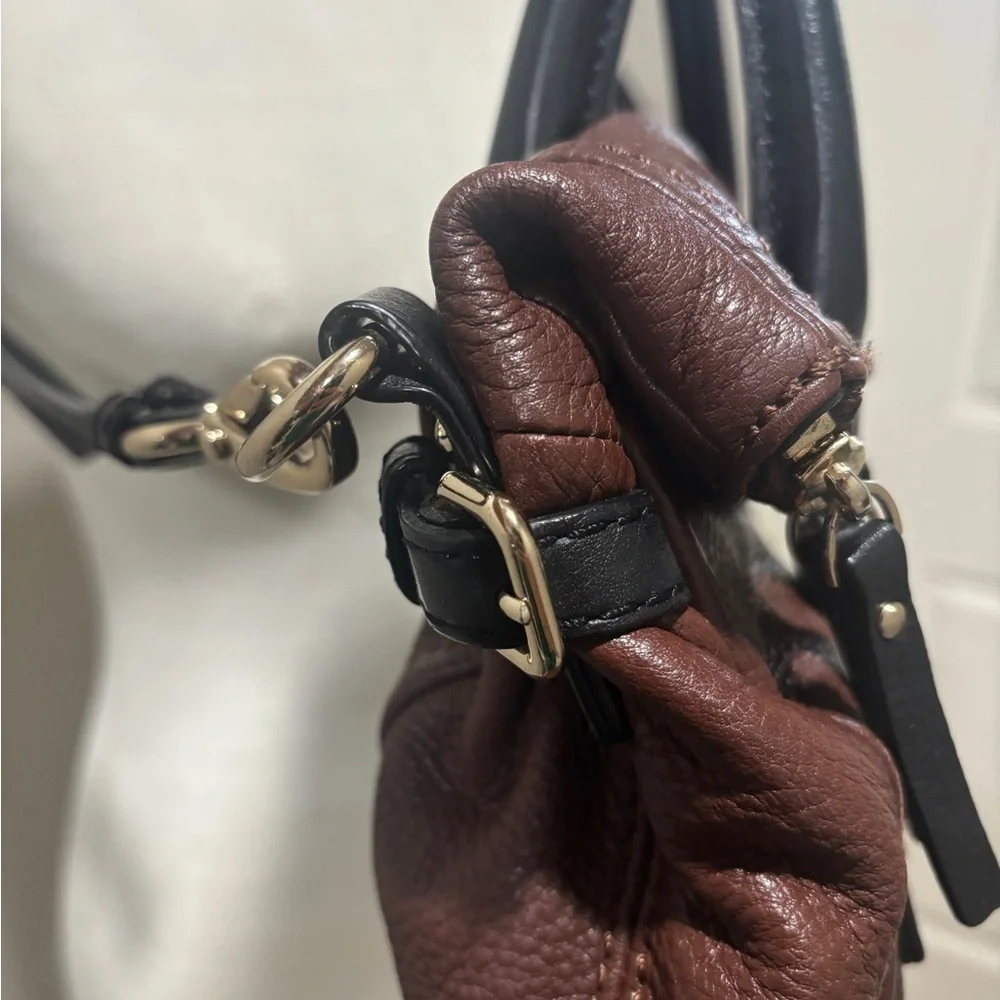 Kate Spade Chocolate Brown Satchel with Black Handles